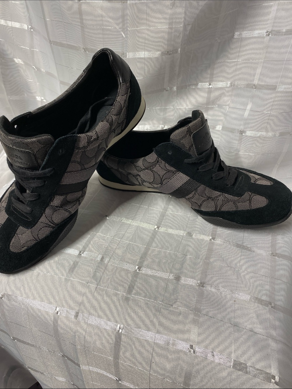 Coach Women’s Black and Gray Logo-Print Sneakers